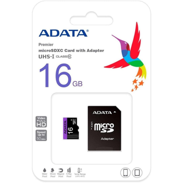 Micro SD 16GB SDHC/SDXC UHS-I Clase 10 con Adaptador Adata - Image 2