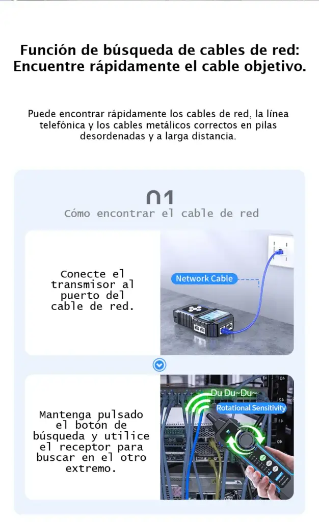 Probador de Cables de Red Profesional NF-8209Pro