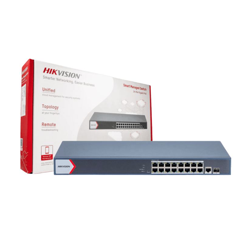 Switch PoE Administrable 16 Puertos Gigabit Hikvision DS-3E1518P-EI/M - Image 2