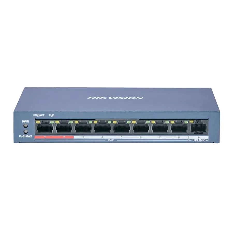 Switch PoE 8 Puertos 10/100 Hikvision DS-3E0109P-E/M(B)