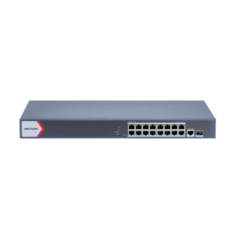 Switch PoE Administrable 16 Puertos Gigabit Hikvision DS-3E1518P-EI/M